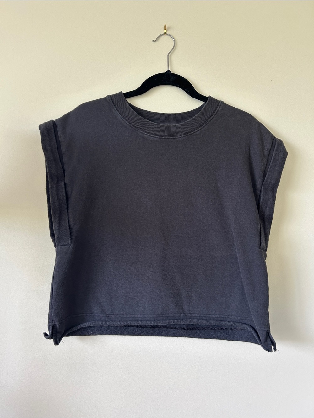 CALIA by Carrie Underwood Sleeveless Boxy Sweatshirt - Charcoal